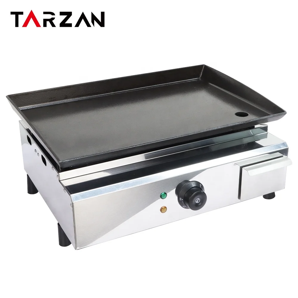 Hot Sale New Design Industrial Equipment Stainless Steel  Smokeless Kitchen Non-stick  Griddle Commercial