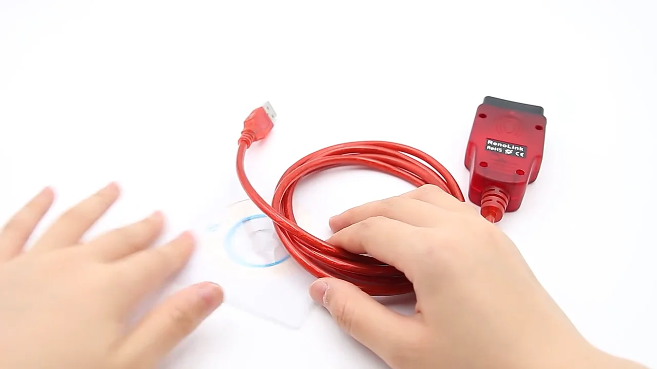 Washinglee Cavo diagnostico ECU compatibile per Renault e Dacia, lettore di codice OBD2 e scanner per Renault e Dacia ECU, driver/APP deve essere installato