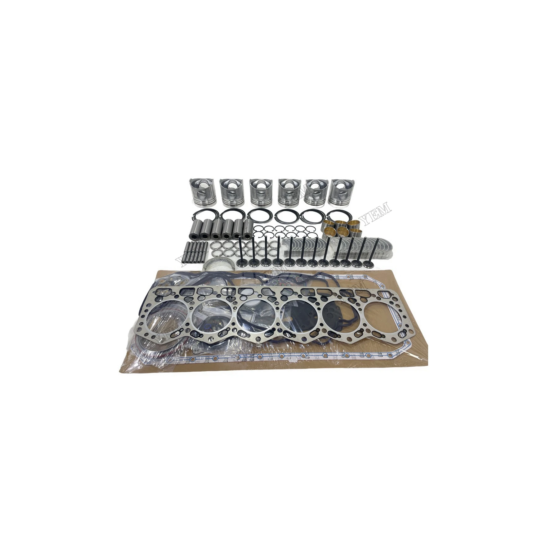 Replacement Repair Kit With Head Gasket Set Cylinder Piston Rings Bearing Valves Suitable for Komatsu 6D110 Engine Parts