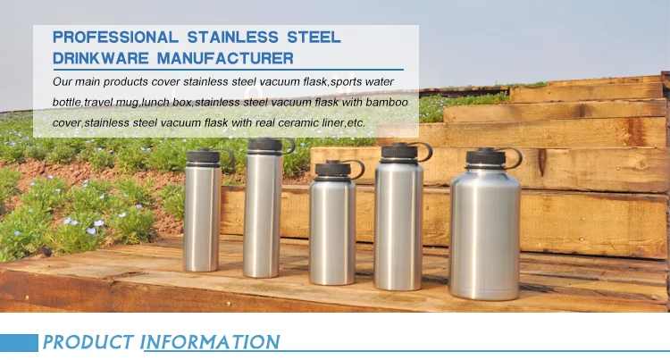 Wide Mouth Stainless Steel Thermal Bottle Custom Water Bottle with Lid ...