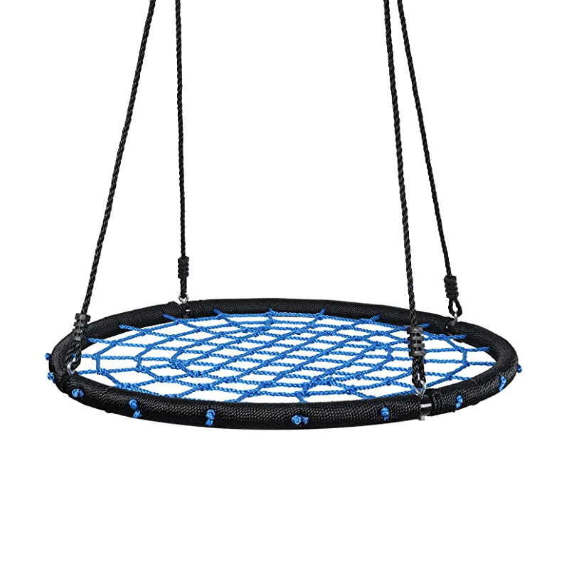 Spider Web Net Swing for Kids Outdoor Large Web Swings for Tree with 4 Adjustable Hanging Ropes