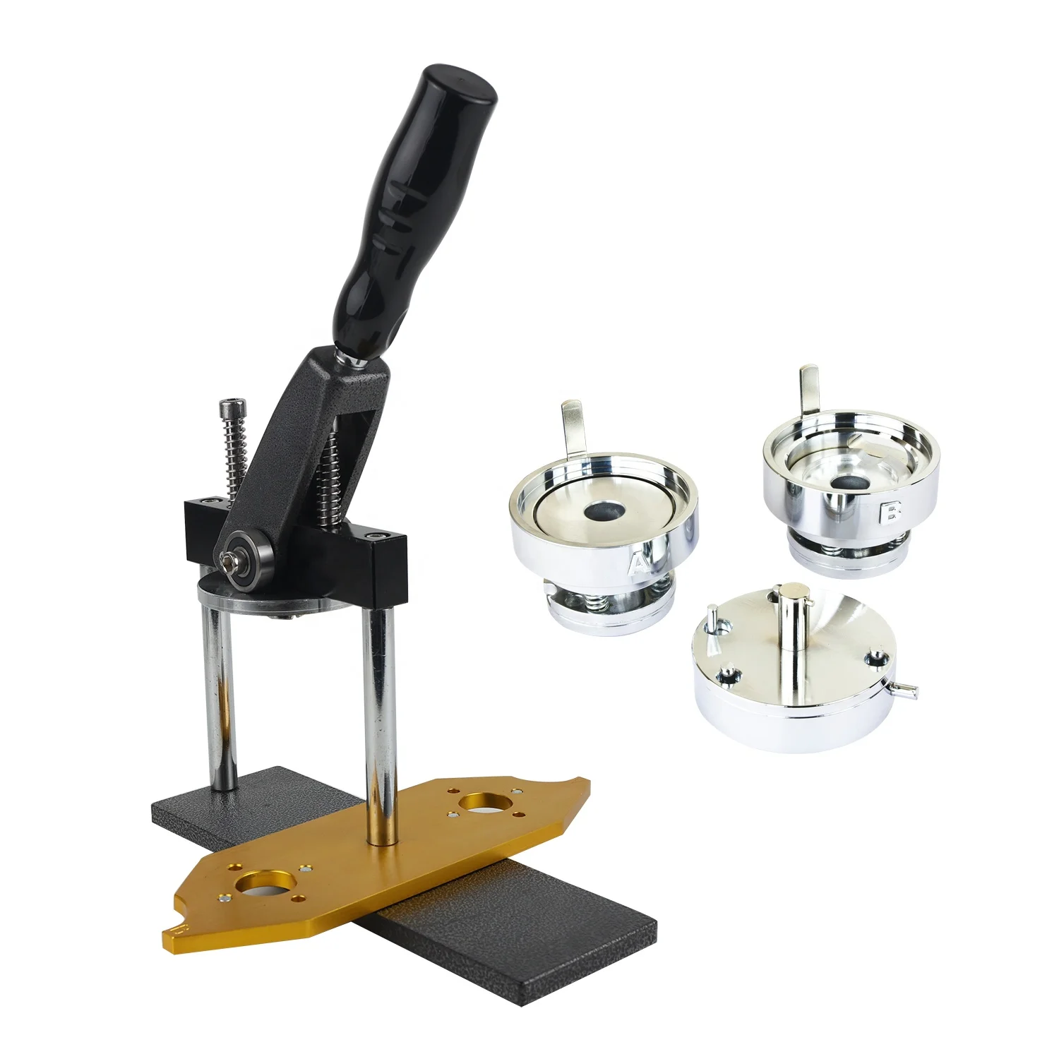 58mm(2.25 Inch)Button Maker Machine Pin Button Making Badge Press Machine Kit with 200pcs Button Parts and Circle Cutter