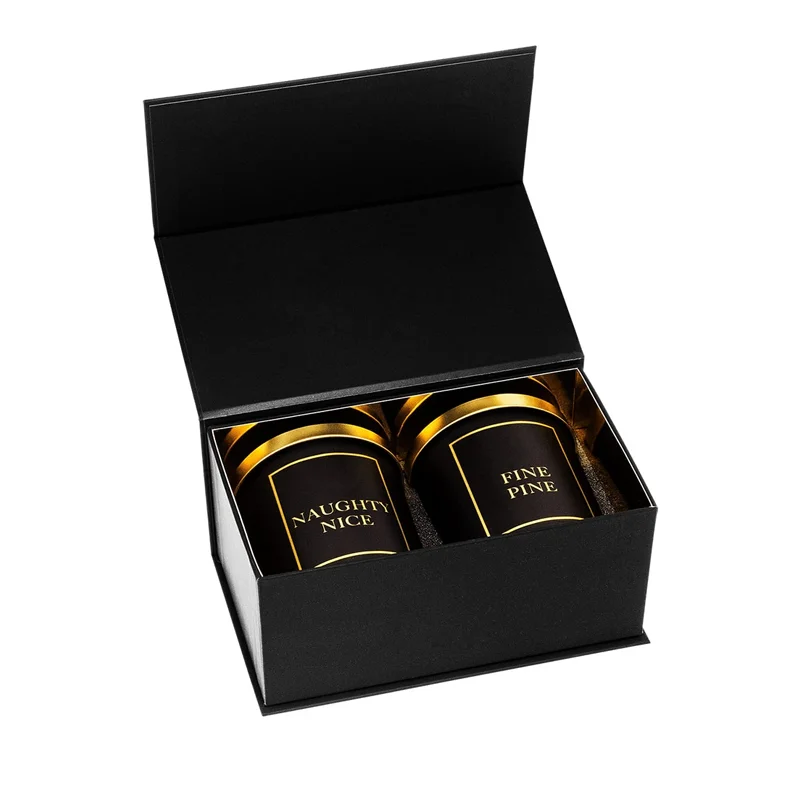 Black & Gold Packaging Box For Candles