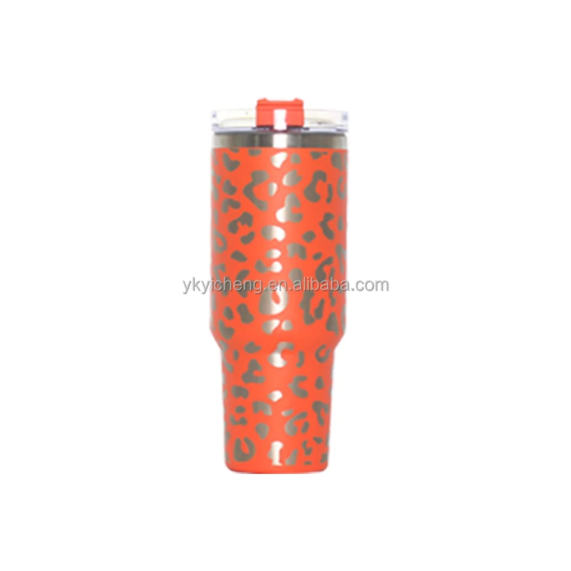 Stanley 40oz Leopard Tumbler with Handle Adventure Stainless Steel Water  Bottle