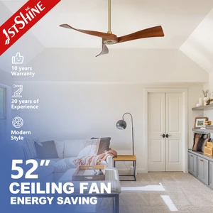 1stshine Ceiling Fan Indoor 3 Solid Wood Blades 52 Inches Low Noise DC Ceiling Fan with Remote