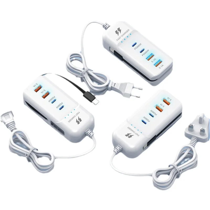 Chargeur Voiture 66W – Triple Ports USB, PD 30W, Rotatif 360°, Noir