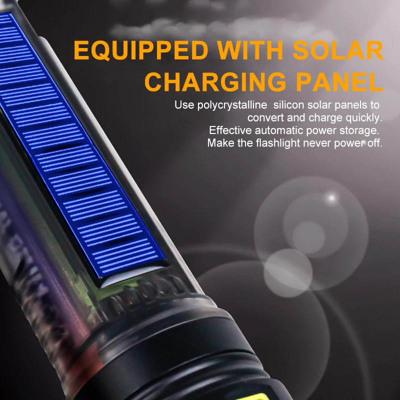 Foxhawk High Quality Multifunctional Power Bank Emergency Signal LED Solar Torch Light