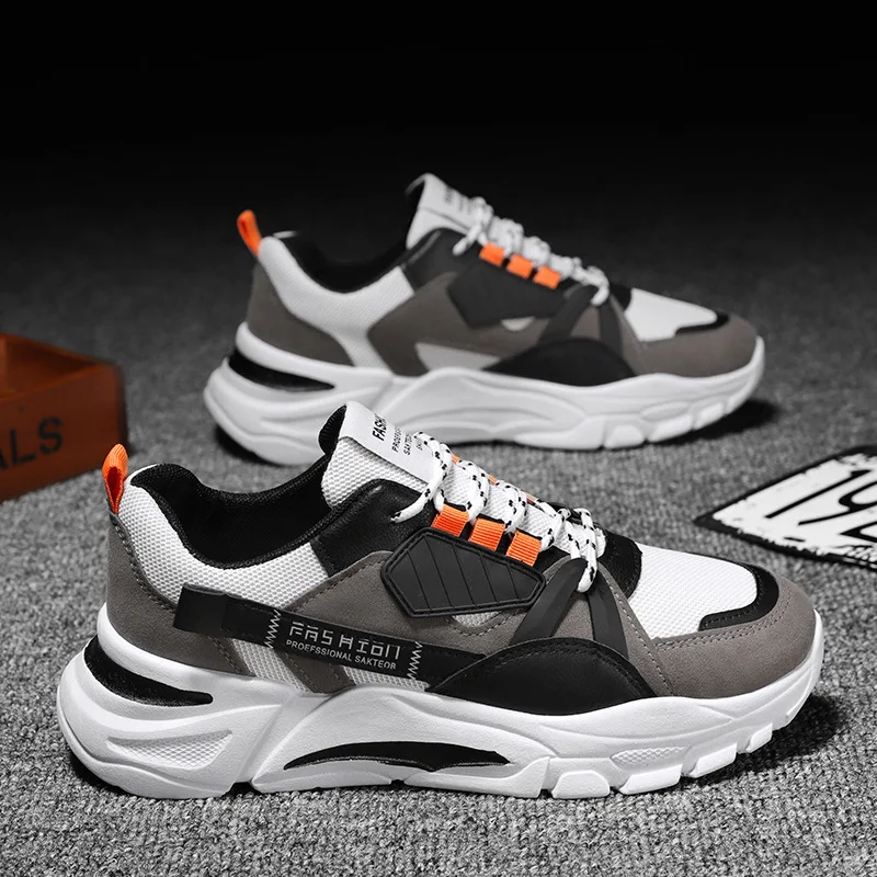 Men's sports shoes, fashionable, casual, breathable, and versatile mesh running shoes