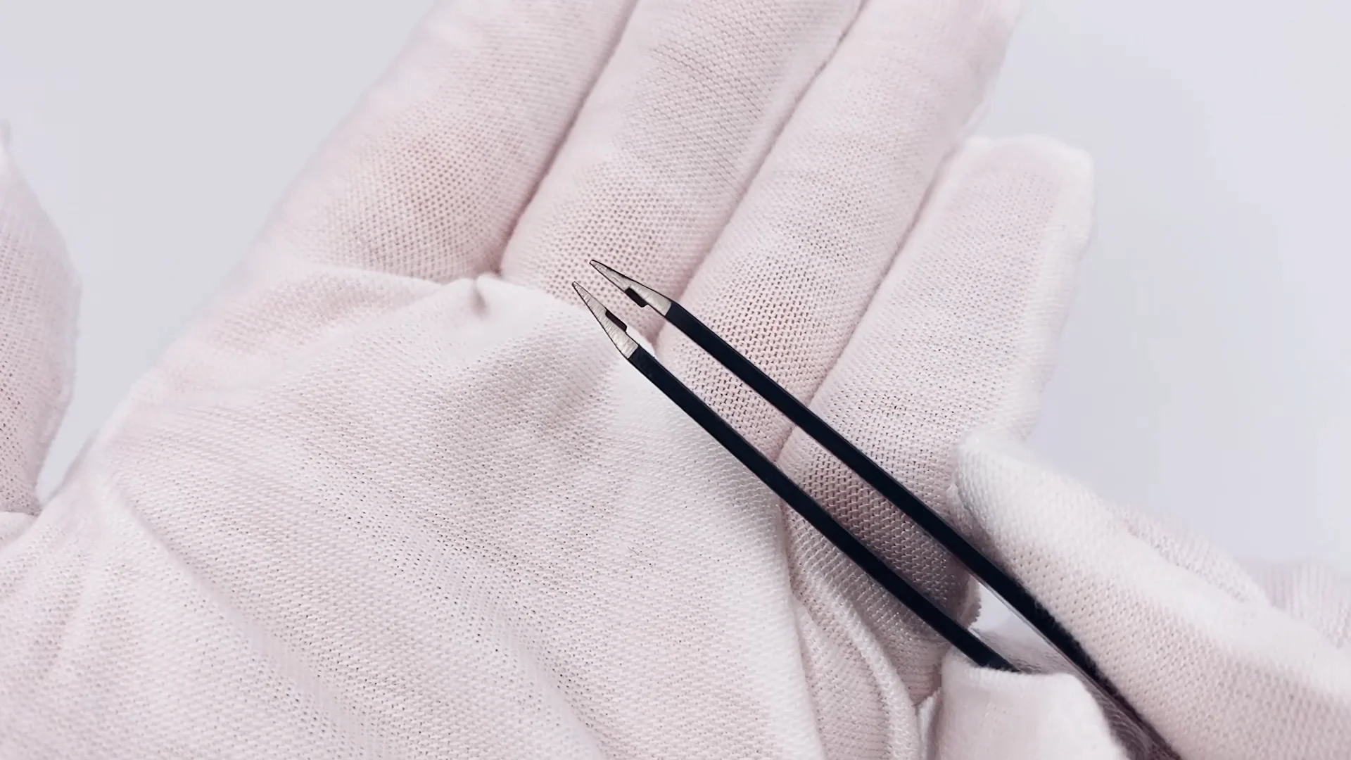 slanted tip black stainless steel eye brow tweezers