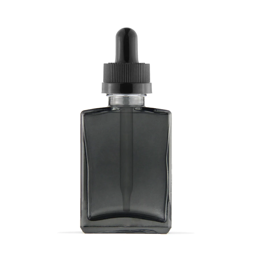 Wholesale red square rectangular essential oil 30ml 1 oz glass dropper bottle for perfume cosmetic oil