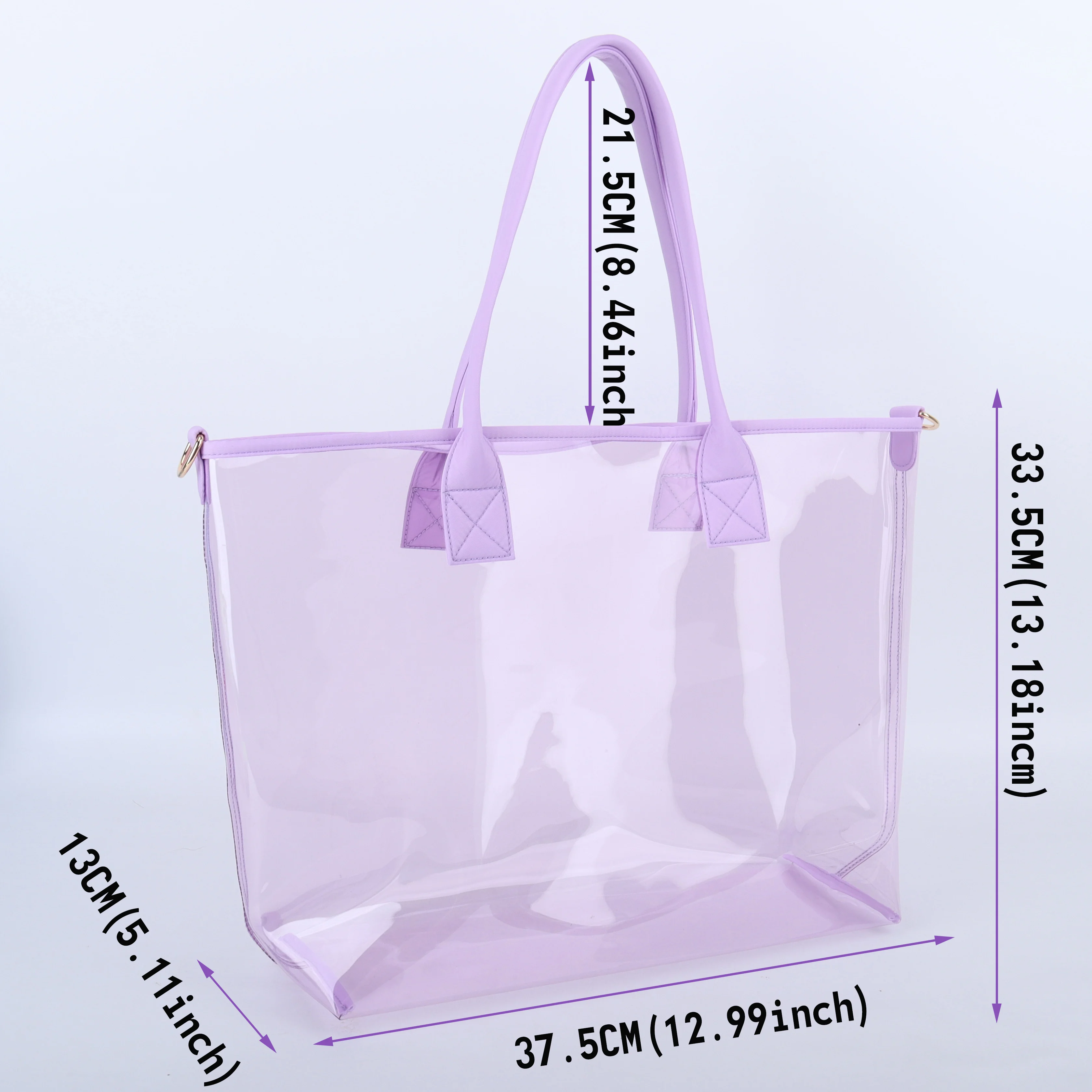RTS Waterproof Large Shoulder Shopping Transparent PVC Summer Beach Bag  Clear Packaging Bags Lady Girl Women Clear Tote Bags