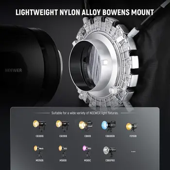 NEEWER 15.7"x15.7" Quick Setup Foldable Softbox Square With Diffusers/Honeycomb Grid/Bag, Bowens Mount Compatible With Godox product image