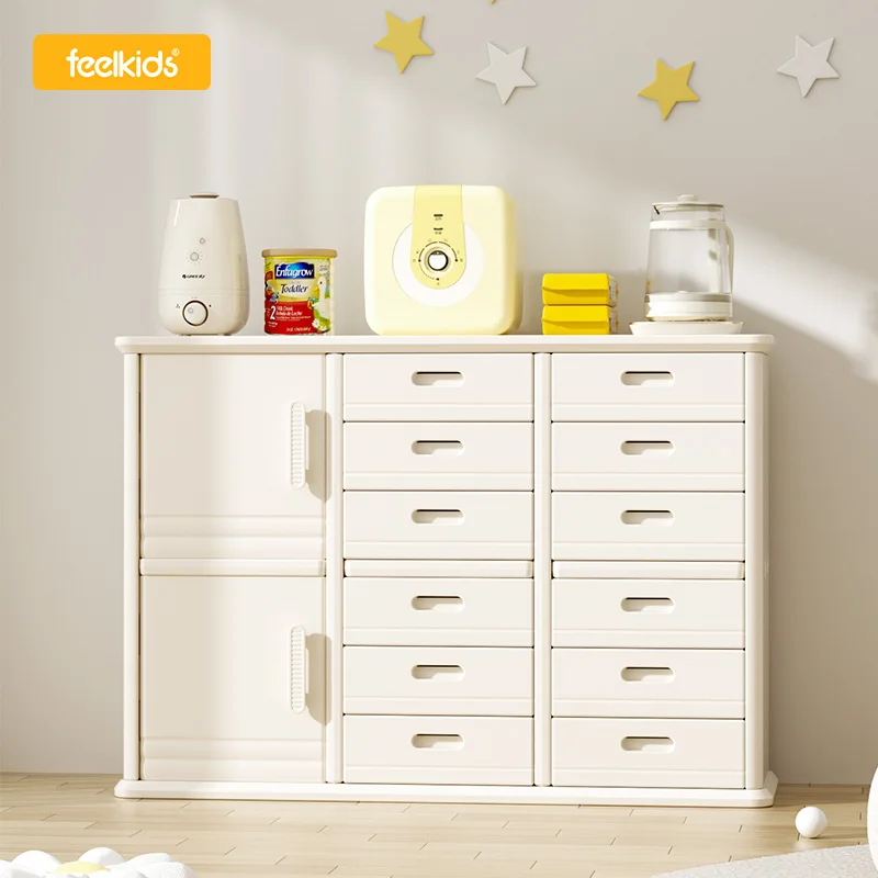 Baby Feeding Table Furniture Plastic Movable Chest Corner Cupboard Rack Drawer Toy Storage Organiser Children Kids Cabinets