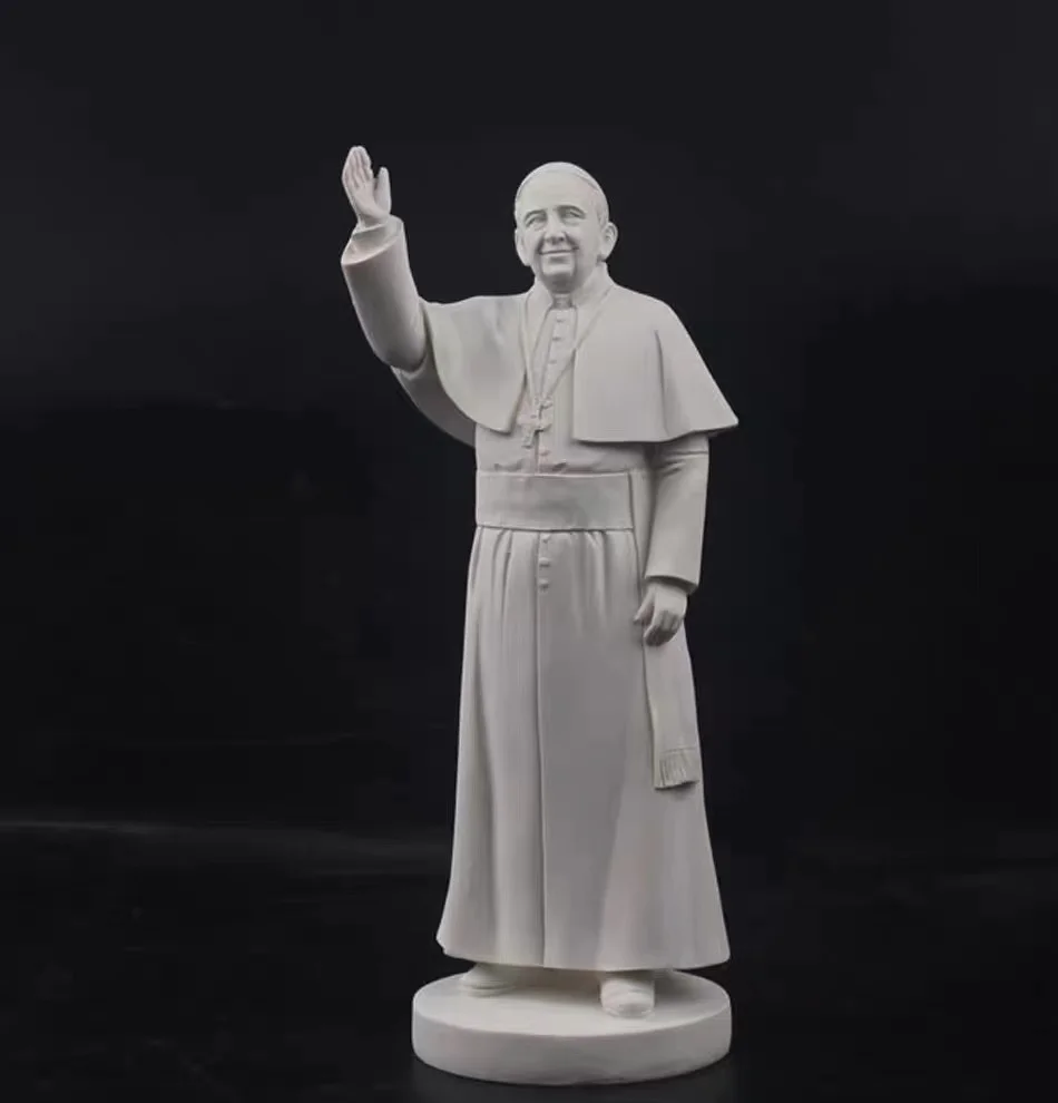 Italy Vatican Holy Emperor Pope Francis 3D Printed Resin Statue 24cm