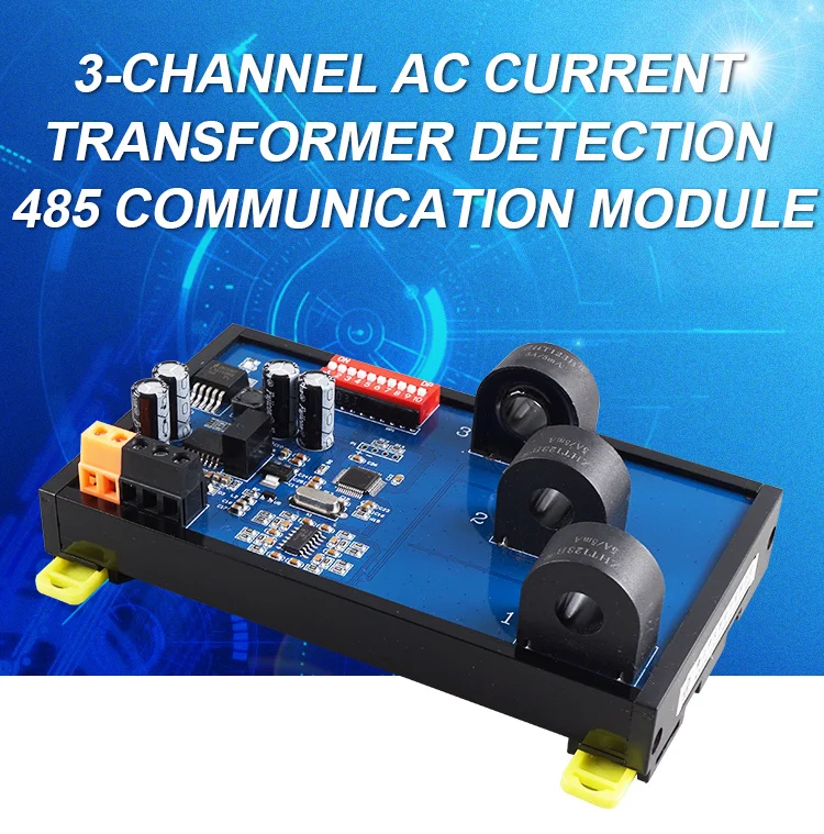 product huaqingjun 3 channel rs485 ac current transformer detection 0 50a module modbus rtu communication data acquisition-1