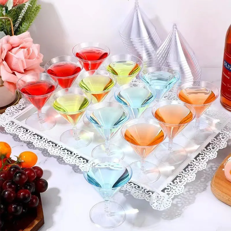 80ml 2oz Disposable Clear Mini Plastic Dessert Martini Cocktail Parfait Glasses Cups Cocktail Wine Shooter Shot Glasses