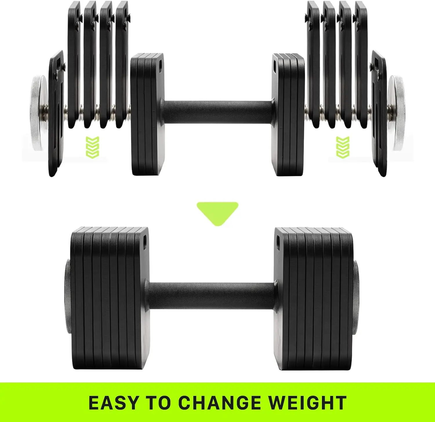 BunnyHi YL004 Quick-Lock Square Weight Adjustable Dumbbell Set Non-Slip Dumbbell Strength Training for Home Square Weight Plates
