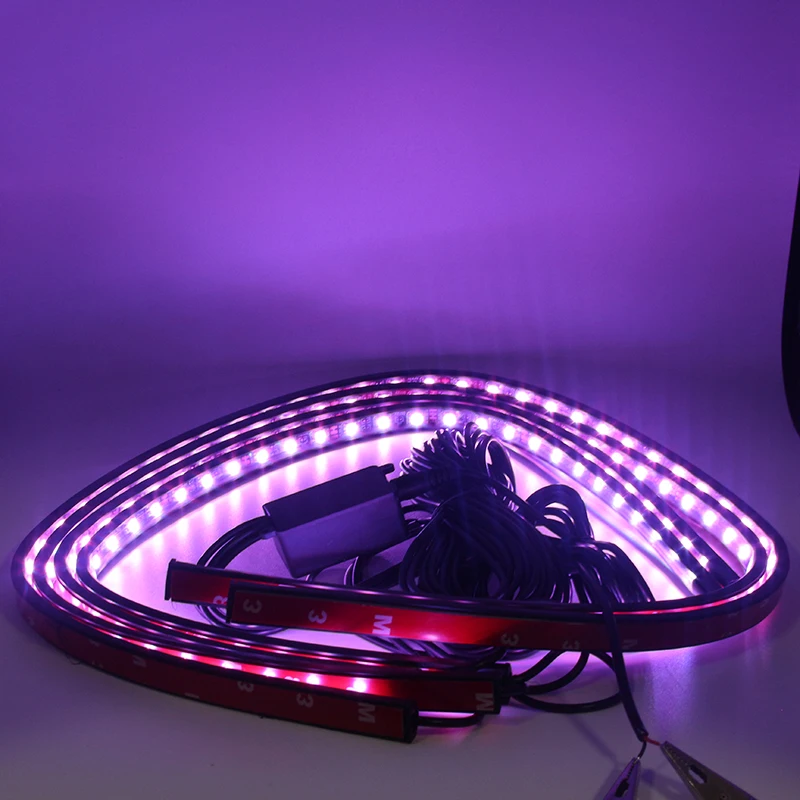 4pcs App Remote Voice Control Car Led Chassis Flexible Strip Rgb