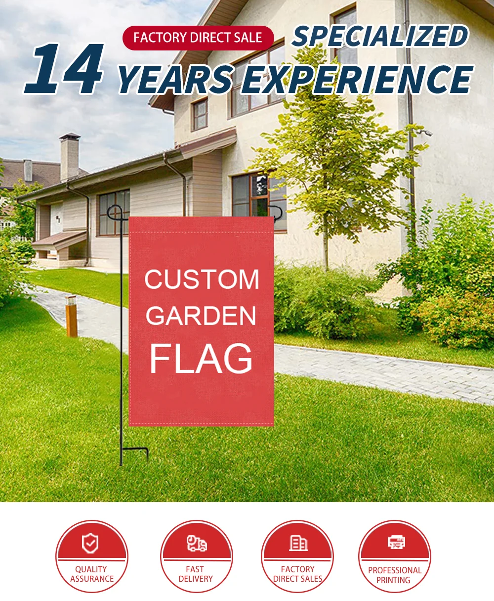 Customizable american independence day wool garden flags for 4th of july holiday yard decorations