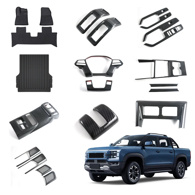 Interior Accessory for BYD Shark 6 Floor Mat Rear Bucket Mat Steering Wheel Trim Central Control Switch Trim Armrest Storage Box