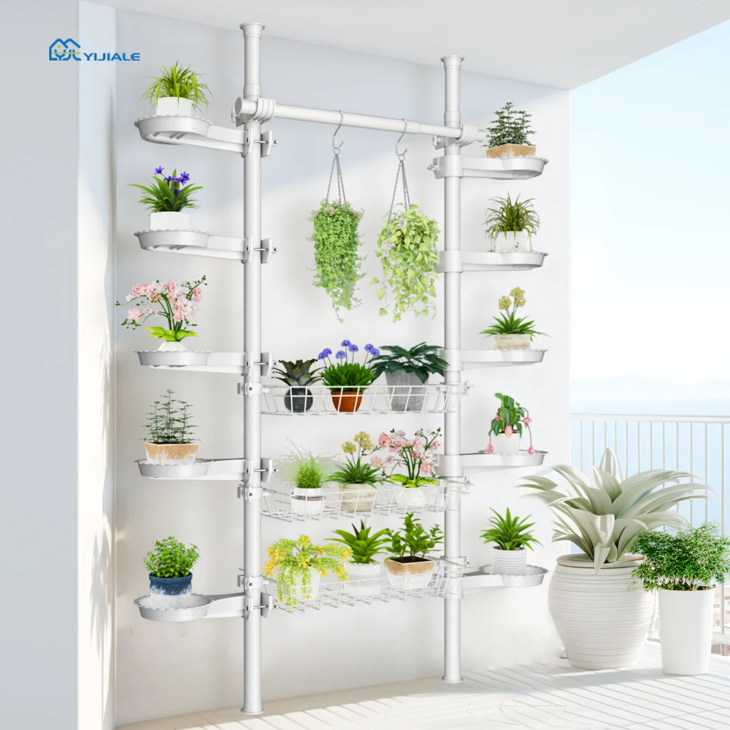 YIJIALE E-commerce Wall Decorative Divider Home Black White Gold Plant Stand Flower Holder Stand