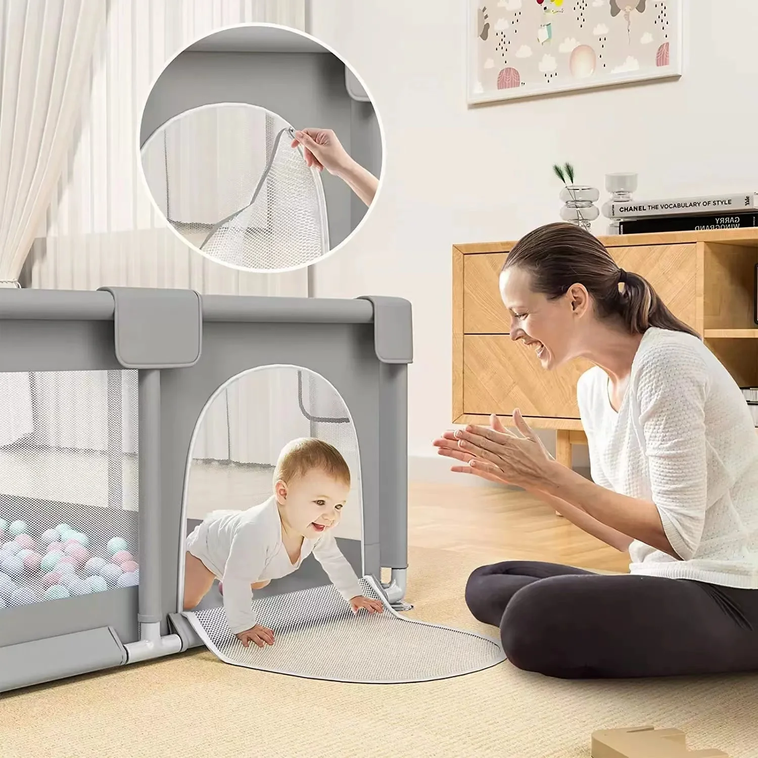 Wholesale Astm Certificate Playard Baby Crib Kids Baby Playpen With Mat Play Pen For
