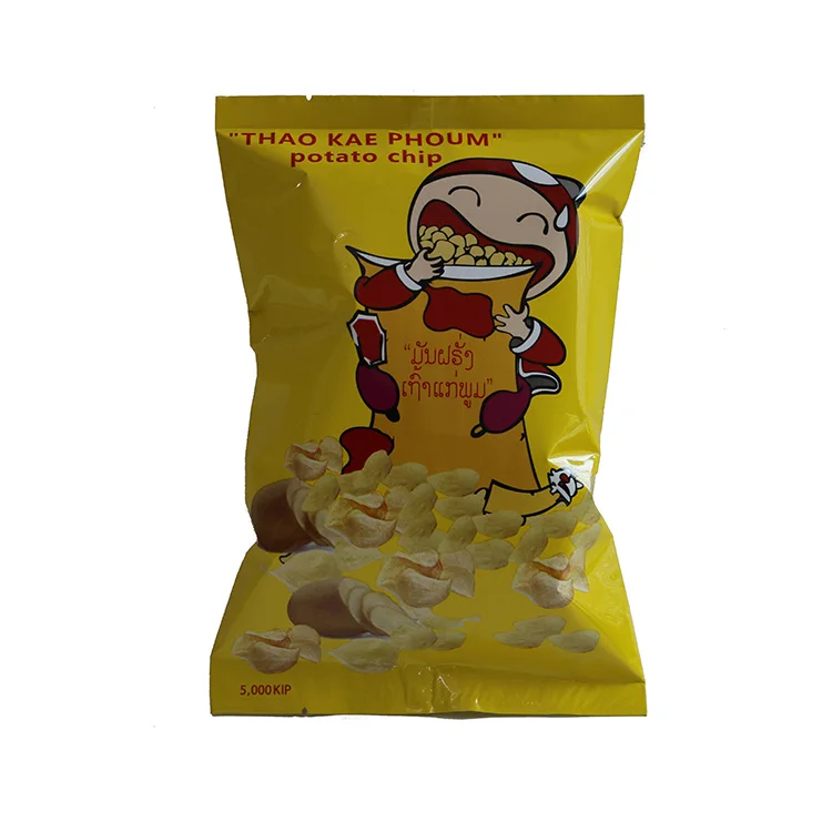 plastic three side seal potato chips bag