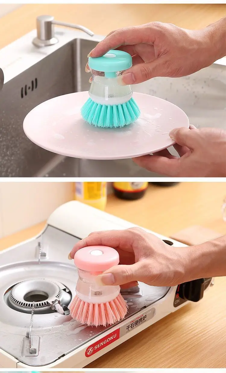 Liquid washing brush Press type automatic liquid washing brush multi-function decontamination cleaning details