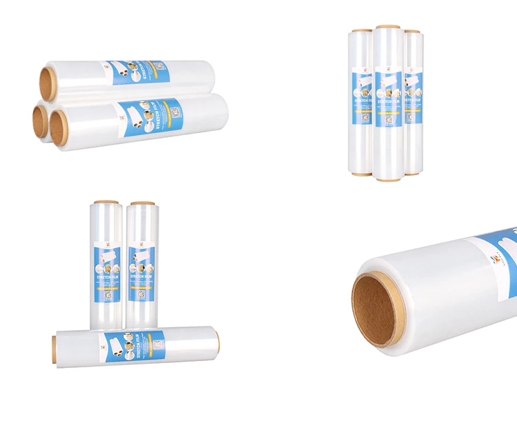 Portable Clear Hand Wrapping Film Cast Stretch Film Roll Shrink Wrap Plastic Industry $1 Moisture Proof Soft Packaging Film factory