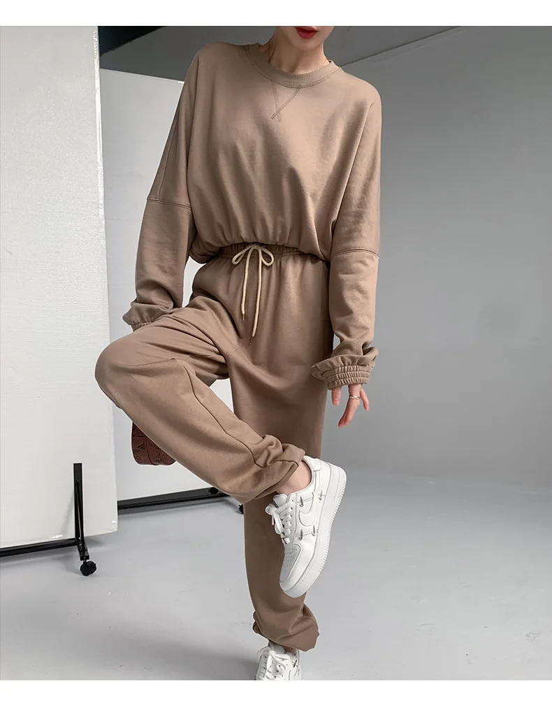 Ready to ship outfit active long sleeve ladies tracksuits set