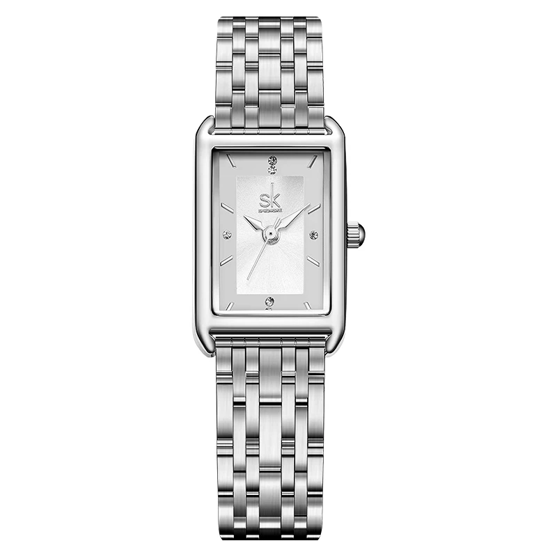 SKU0490 Retro Silver Gold Women‎ Casual Square Watch Bracelet Stainless steel Vintage Gold/Silver Square Face Bracelet Watch  main image 2