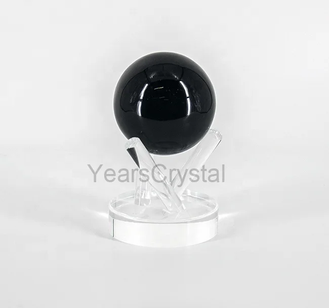 磨き上げられた大理石の球体、クォーツのダーククリスタルボール、黒