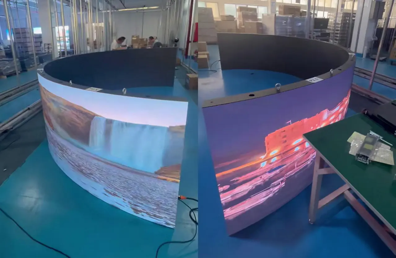 indoor hanging circle curved led display