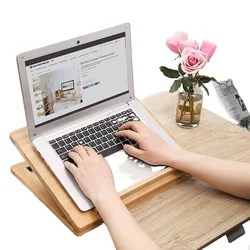 Складной регулируемый по высоте бамбуковый Складной Портативный Регулируемый Настольный держатель для ноутбука Подставка для подставки