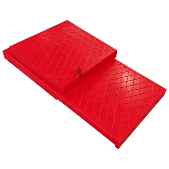 Anti slip rubber UHMWPE recycled crane truck outrigger jacking pad red for Crane