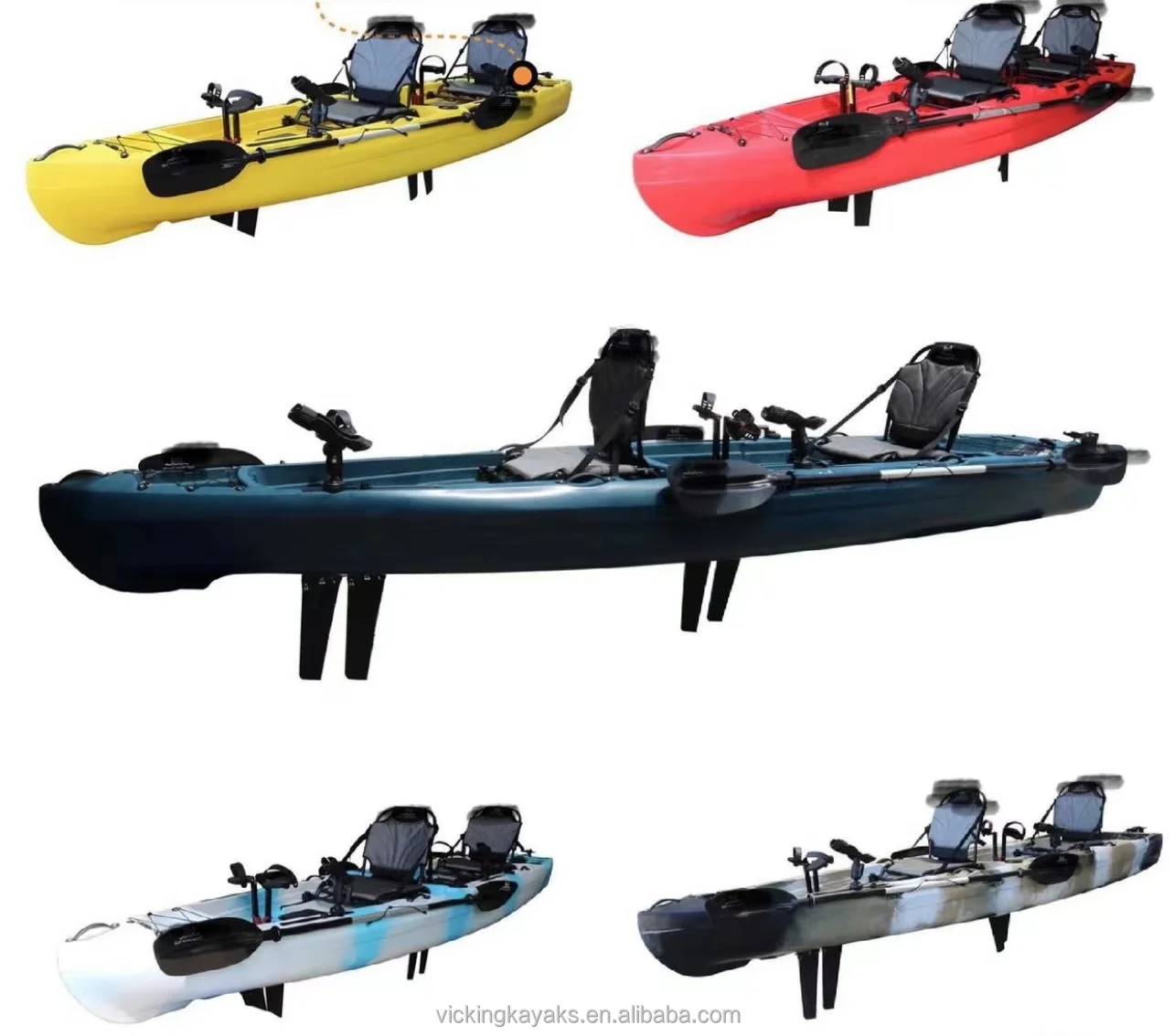 2023 New Pedal Drive Kajak 2 Person 14ft 600lbs Kayak With Fishing Foot