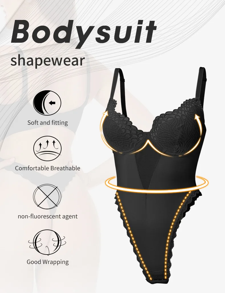 Sexy Lace Backless Corset Shapewear Bodysuit Thong One Piece Bra Girdle ...