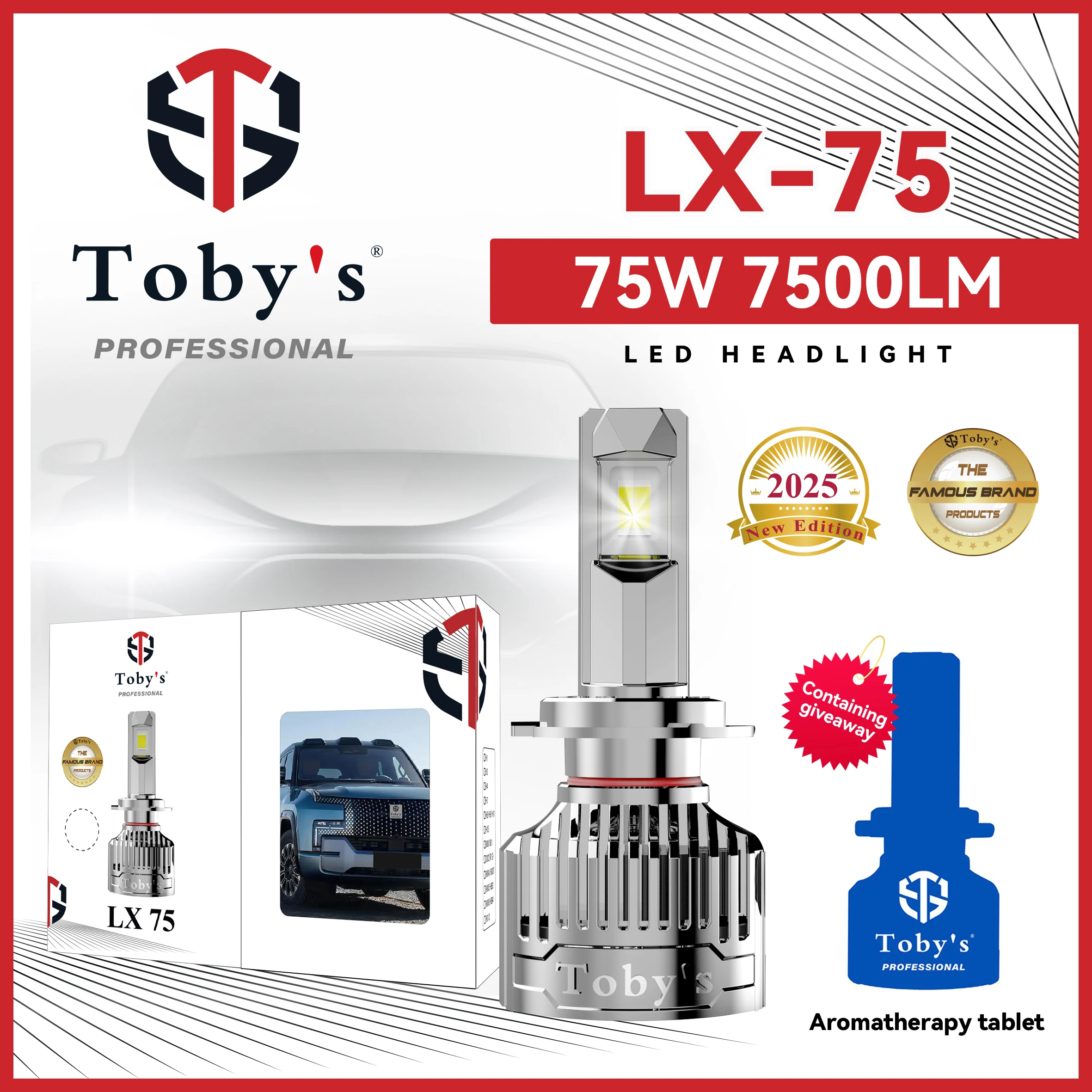 Tobys LX75 Led Performance Headlight H4 H7 H11 H13 Led Headlight Bulb 150W