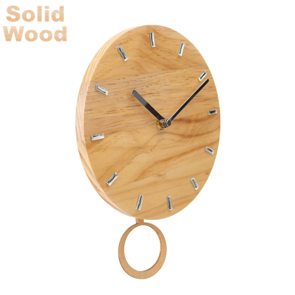 Pendulum Wall Clock Gift Clock Home Decor Living Room Silent Wooden