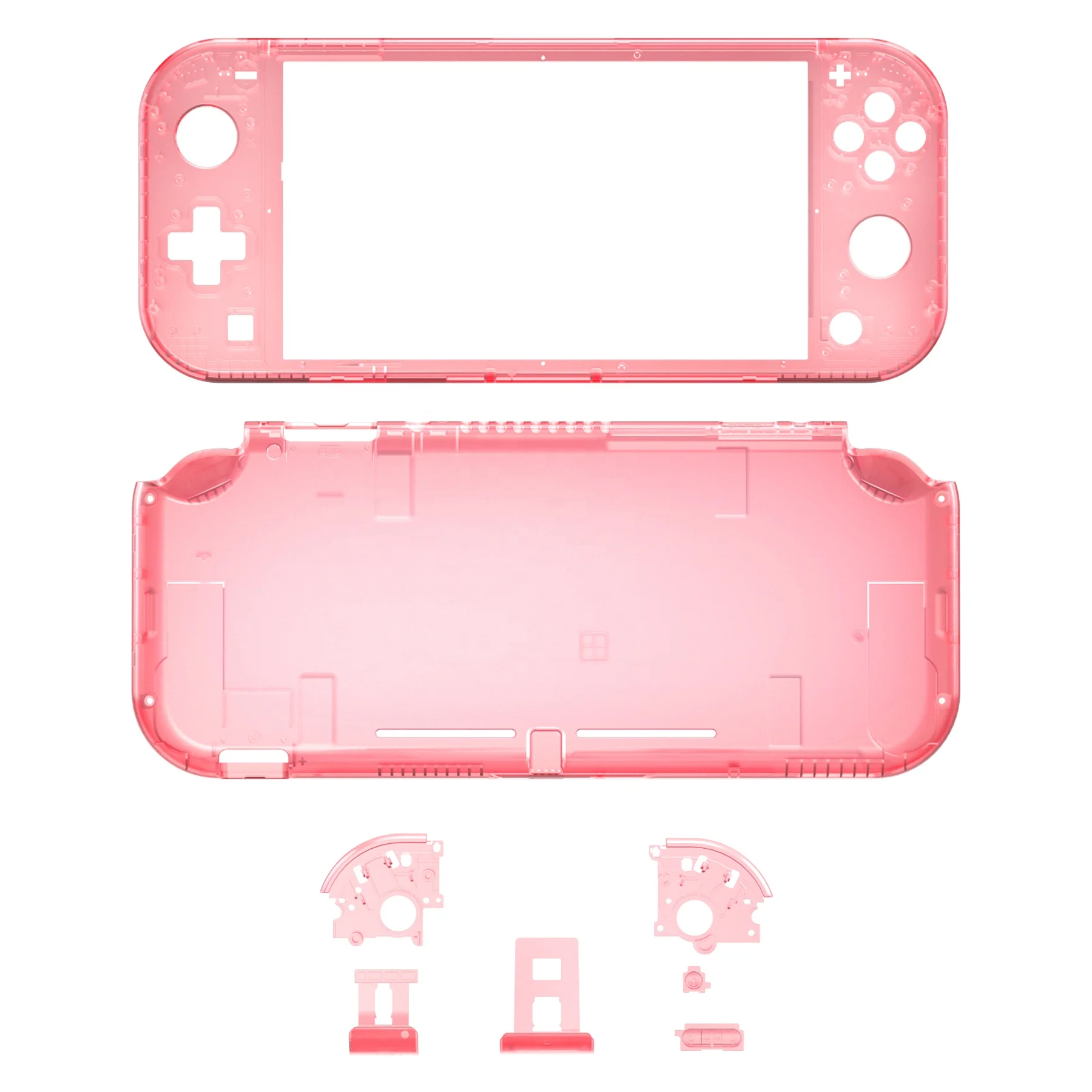 Extremerate Game Accessories Translucent Pink Shell for Nintendo