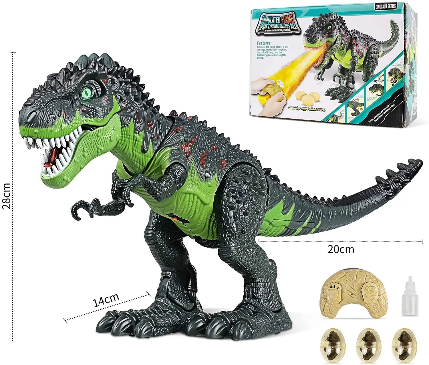 Remote Control Dinosaur Toy - Electronic Walking T-Rex with Roaring, Laying Eggs, and Realistic RC Features