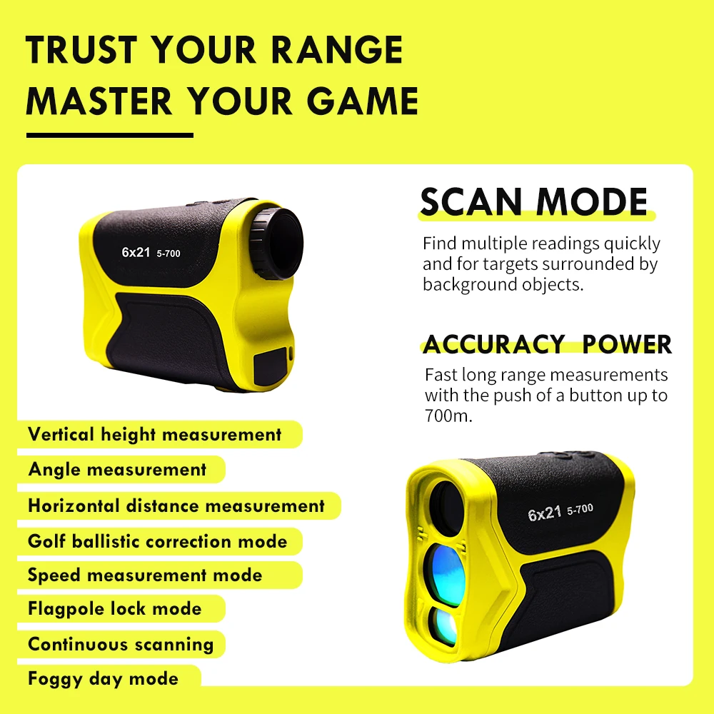 Long Distance Rangefinding 6x Long Distance Laser Range and Speed Finder LCD Digital Golf ...