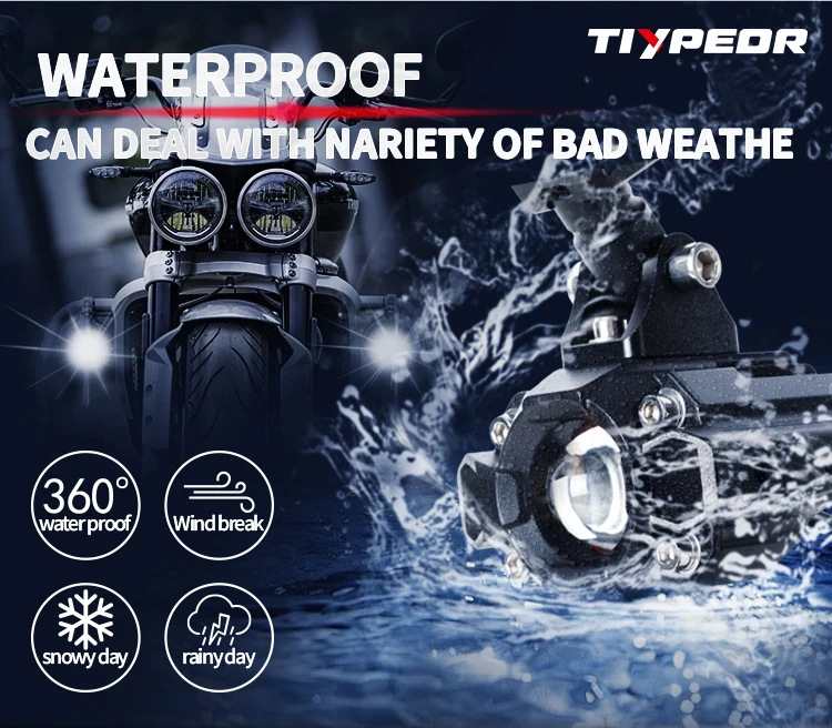TIYPEOR High Power Motorcycle Spotlight Auxiliary Headlight LED Driving Fog Light High/Low Beam for Motorcycle Off-Road ATV UTV manufacture