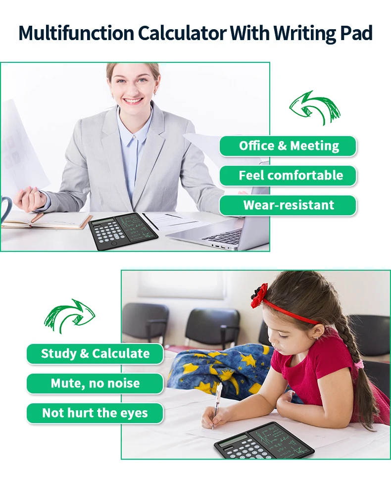 Newyes Basic Dual Power Electronic Memo Pad 12 Digit Notebook