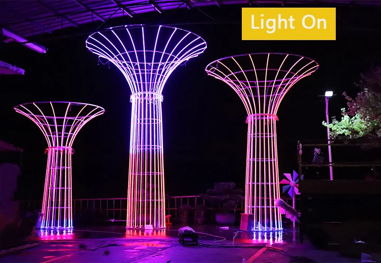 Custom Outdoor 3D LED Tower Tree Light | IP65 Waterproof Christmas Holiday Decoration | Cultural Tourism & Festival Motif Lighting