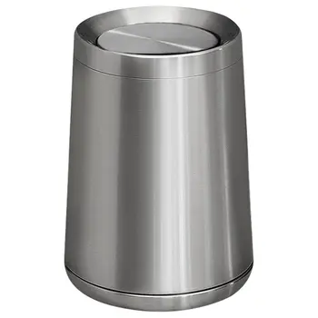 High Quality Stainless Steel Trash Can with Swing Lid Room Metal Waste Paper Bin Round Trash Bin For Bathroom