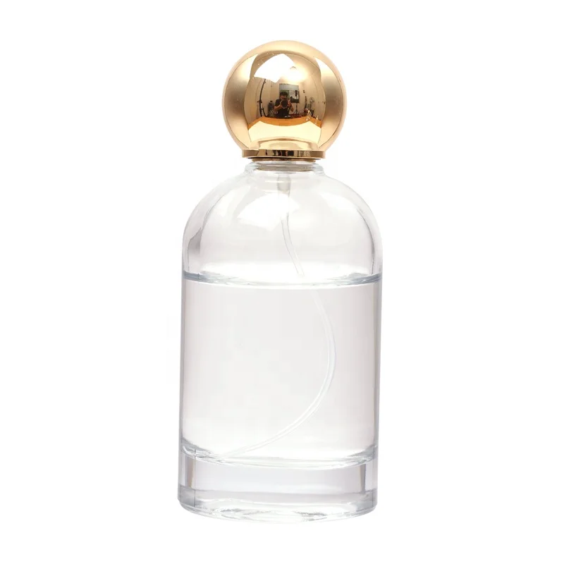 50 Ml Leere Parfüm-Sprühflasche Aus Glas – Kugelförmige Kappe, Transparent, Nachfüllbar