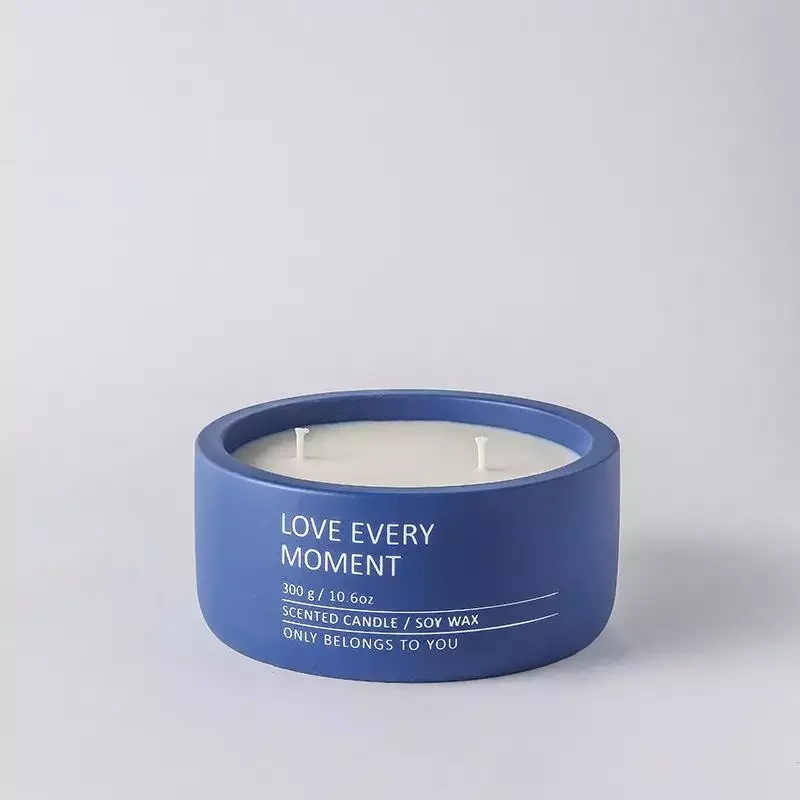 Wholesale  Stock  Elegant Fast  Custom Logo Printed Concrete Colorful Candle Jars for Home Decor