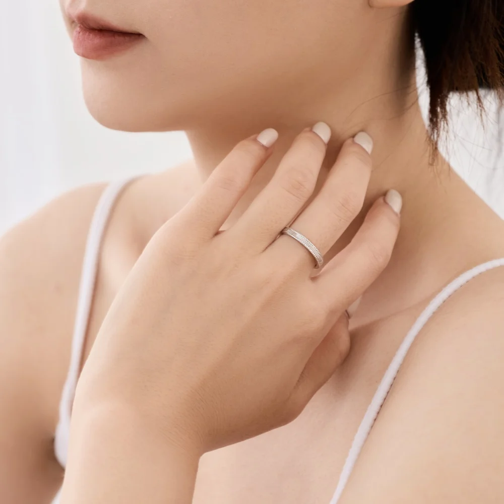 KAKODIY new arrival design thin small 925 Sterling Silver wedding ring boutique women's daily jewelry ring with sparkling surface detail 6