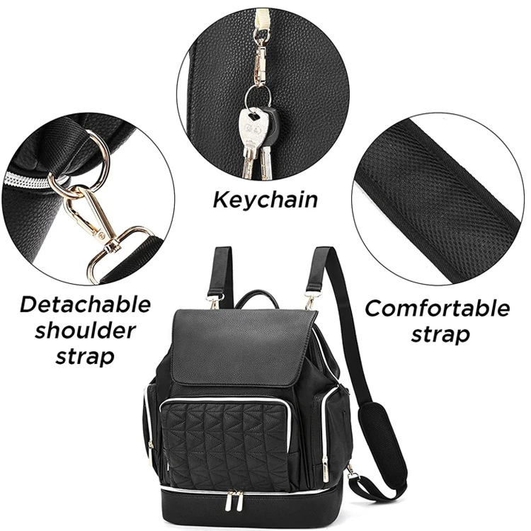 Новое поступление, водонепроницаемый дорожный рюкзак из искусственной кожи для пеленок, коричневые рюкзаки для мамы с пеленальной подушкой